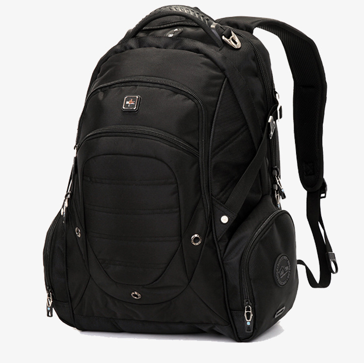 SUISSEWIN双肩包男潮防泼水减震商务电脑大容量户外旅行休闲背包