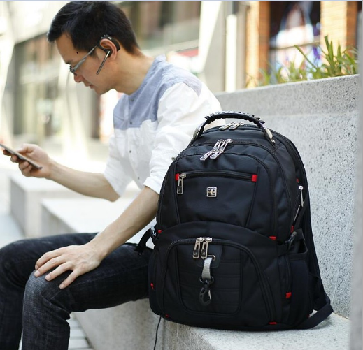 批发定制瑞士军刀双肩包商务女休闲男大容量旅行运动电脑背包9112